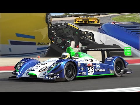 The Judd V10 powered 2006 Pescarolo C60 onboard at Mugello in heavy Traffic *Amazing engine Sound*