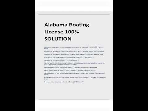 Alabama Boating License 100% SOLUTION