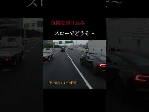 【割り込み車の動き】直前で、割り込みしてきたテスラの末路…#割り込み#テスラ