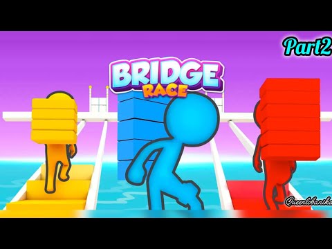 bridge race Gameplay  level 8  ( android vs iOS ) #bridgerace #bridgeracegaming  #level8 🌉🌉🌉