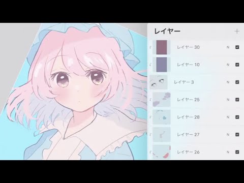 【ワンドロ配信】西行寺幽々子/東方projectを描く。