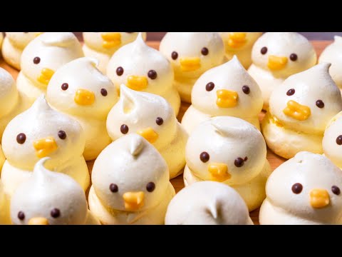 かわいい！ひよこのメレンゲクッキーの作り方 Meringue Cookies #お菓子作り