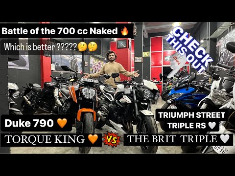 DUKE 790🧡 VS TRIUMPH STREET TRIPLE RS 🤍| THEBIKESHOPRACING - BATTLE OF THE NAKED SUPERBIKES 🔥🔥