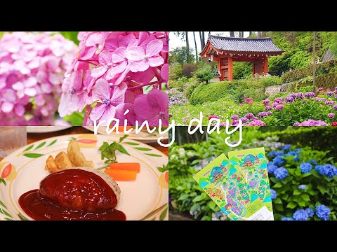 【Vlog】雨の日の紫陽花デート🌺＆至福のハンバーグランチ！妻の勝手に恋愛相談コーナーも！？