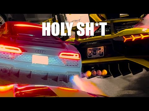 Crazy Twin Turbo R8 Shoots MASSIVE FLAMES- G-force Rally