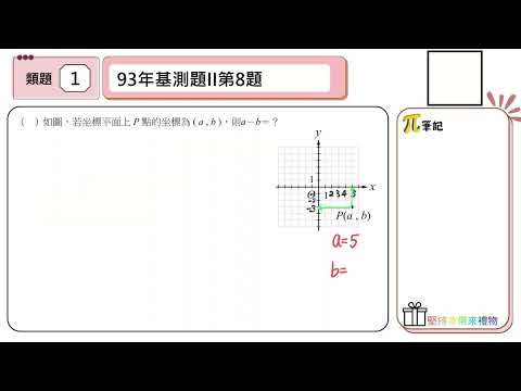 【國中數學會考幫你達B】110會考第一題--類題練習（直角座標平面）