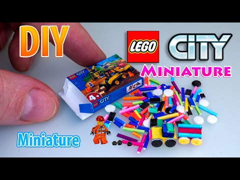 Mini LEGO City Construction Set - Tutorial DIY dollhouse accessories