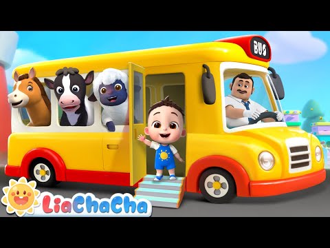 Wheels on The Bus With Animals | EP95 | Farm Animal Series | Kids Songs & Nursery Rhymes | LiaChaCha