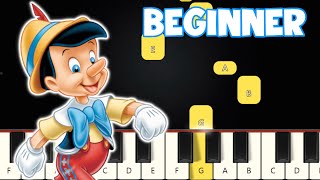 When You Wish Upon A Star - Pinocchio (Disney) | Beginner Piano Tutorial | Easy Piano