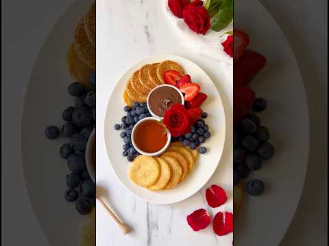 Easy & beauiful way to serve Pancakes🥞 Breakfast Inspiration Idea #foodarrangment #foodplating