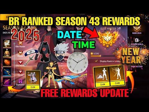 BR Ranked Season 43 Free Rewards🔥 | New Year 2025 | Naruto New Rank Season kab aayega free fire