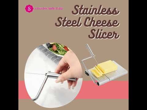 Stainless Steel Cheese Slicer with 5 Replacement Wires, Metal Cheese Cutter #cheeseslice