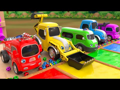 Fun with Surprise Gift - Vehicles for Kids - Finger Family + Five little Monkey - Kooxa Toys