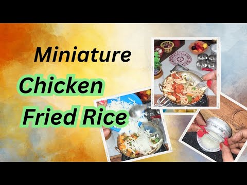 Miniature  Chicken  Fried Rice 🍛 #miniatureshop #miniaturelove #miniaturecook #miniaturecoocking