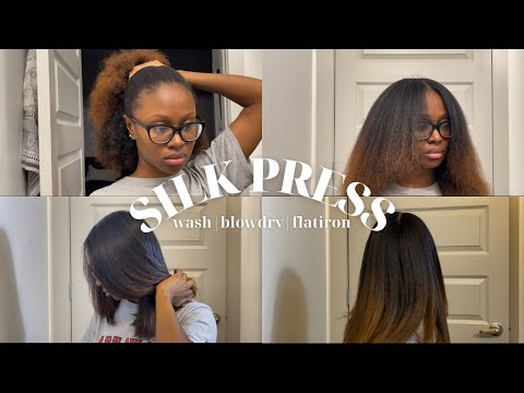 HOW TO: Silk Press on Natural Hair at HOME | Curly to Straight *Detailed* | No Frizz