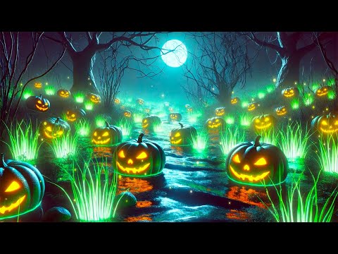 A Haunted Forest of Glowing Pumpkins 🎃with Spooky Halloween Music 👻Beat Halloween Instrumental Music