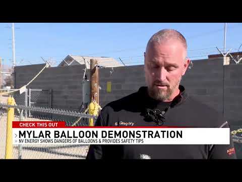 Demonstration by NV Energy highlights dangers of Mylar balloons near power lines