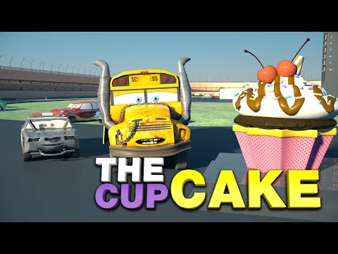 CUPCAKE the finest quality Motor Oil! Lightning McQueen, Jackson Storm, Cruz Ramirez have clean race