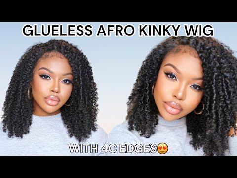 WATCH ME SLAY A KINKY CURLY WIG WITH 4C EDGES TO PERFECTION |  Luvme Hair