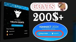 Goat Airdrop || Toshkin Airdrop || Real goat 🐐 listing || Confirm Airdrop 200$ #realgoats