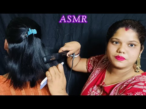 ASMR~Doing My Sweet Bro Hair Transformation & Hair Straighting (Tingles)@asmrsangi7044🌹👧 💈