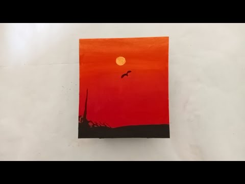 Easy Painting Sunset step by step for beginners  #durgeshinventus