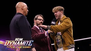 Will Ospreay, AEW International Champ, demands answers from Don Callis! | 10/8/24 AEW Dynamite