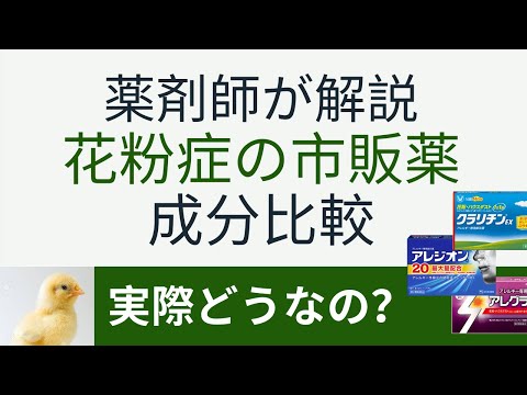 【全比較】花粉症の市販薬　成分比較　眠気・効き目・値段の比較　薬剤師が解説（抗ヒスタミン薬単体）【2020年最新版】　#9