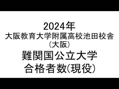 大阪教育大学附属高校池田校舎(大阪) 2024年難関国公立大学合格者数(現役)