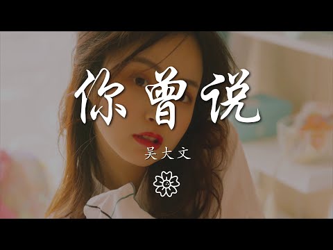 吳大文 - 你曾說『你曾說我們別錯過』【動態歌詞Lyrics】