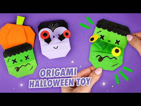 Origami Paper Halloween toy | Paper Frankenstein's monster & Vampire | Halloween crafts