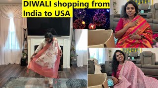 அமெரிக்கால இருந்து More than 15 SAREES & chudi  DIWALI Shopping ~Easy & cheap ~ Family Traveler VLOG