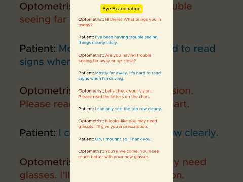 Eye Examination - Practice English Communication Daily #Shorts