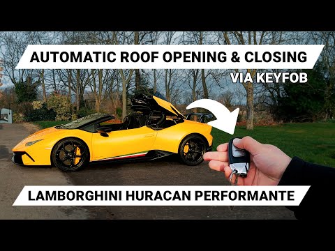 Upgraded Lamborghini Huracan with Remote Roof Operation via Key Fob