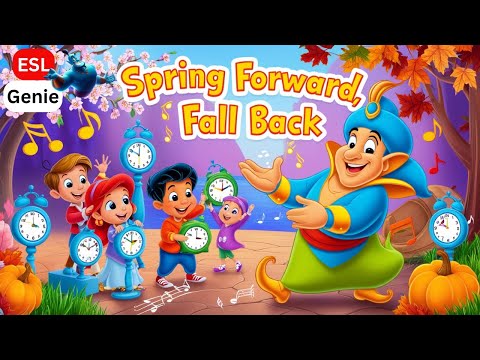 ⏰ Spring Forward, Fall Back! Fun ESL Time Change Song  (3 variations)🌼🍂 #esl #singandlearn #sing