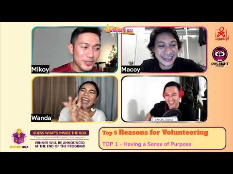 #JustWandaring kung ano ang top 5 reasons for volunteering