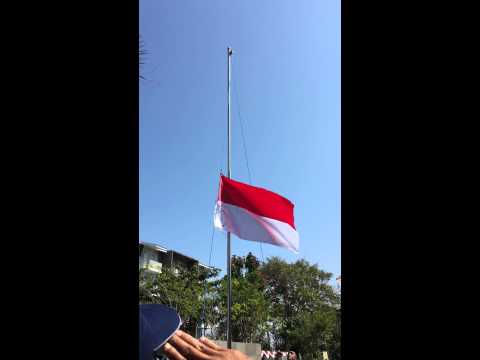 The raising of Indonesia's flag on Independence Day; 17 August 2015