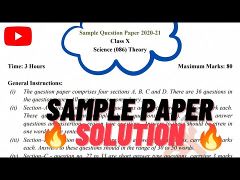 Science Sample Paper Solution 2020-21 | Cbse Class10 | Term1 Exams By Fraz Khan @Khanstudypoint