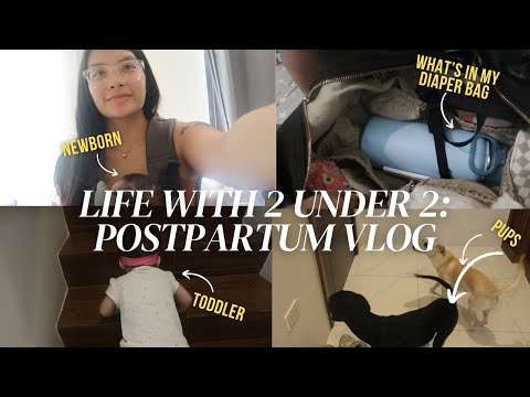 Life with 2 under 2 | 3 weeks postpartum vlog + what’s in my diaper bag (Mina Baie Emmy full)