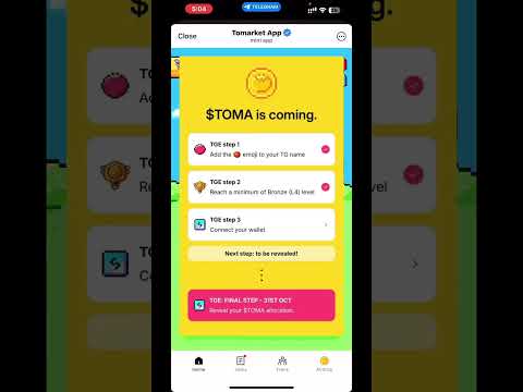 Tomarket finally revealed airdrop criteria fulfill these steps to get airdrop #blum #crypto #hamster