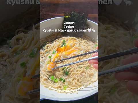 Kyushu black garlic ramen?!!#asmrfood #noodles #ramen #asmr #foodasmr #kyushu #pokey #cozy