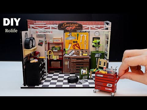 DIY Miniature Dollhouse Kit l Garage Workshop l 차고ㅣRolife DG165  l 미니어처 miniature 쉽게 만들기