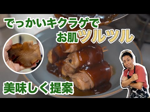 【キノコクッキング】大きなキクラゲを豚肉で巻いて照り焼きで食べるとご飯が止まりません！株式会社ハラキンさん　きのこマイスターのレシピ