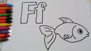 letter F |F for fish #colorsfortoddlers #learning #colouring #postercolour #alphabet #kidsvideos