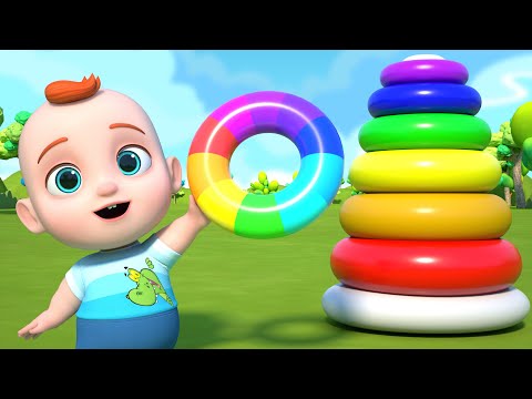 Leo Plays with Stacking Rings | Educational Videos for Toddlers | Learn & Play with Leo