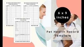 How to create Pet Health Record Logbook 6 x 9 inches with power point