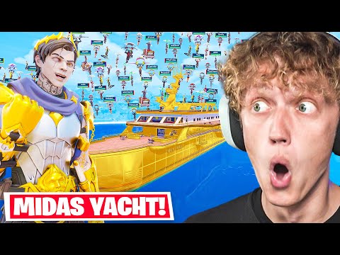 I Got 100 Players To Land At MIDAS YACHT In Season 2 Fortnite! (New Upgrades)