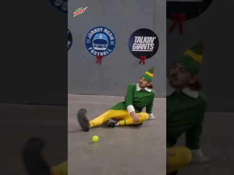 Walk-off error by elf #sports #christmas #blitzball #elf #trashtalk #hitting #fielding #pitching