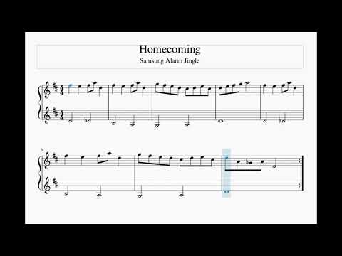 Homecoming Samsung Alarm Jingle (Easy Piano)