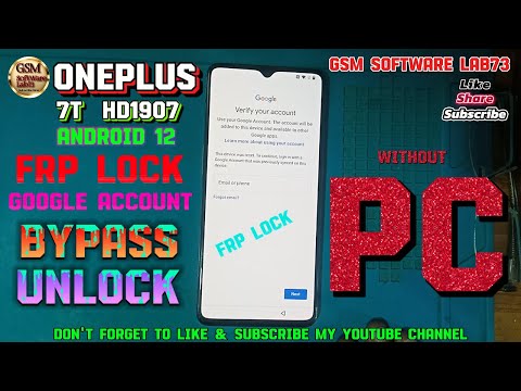 Oneplus 7T 👉FRP 🔐 Bypass Android 12 | OnePlus 7T Google Account Unlock